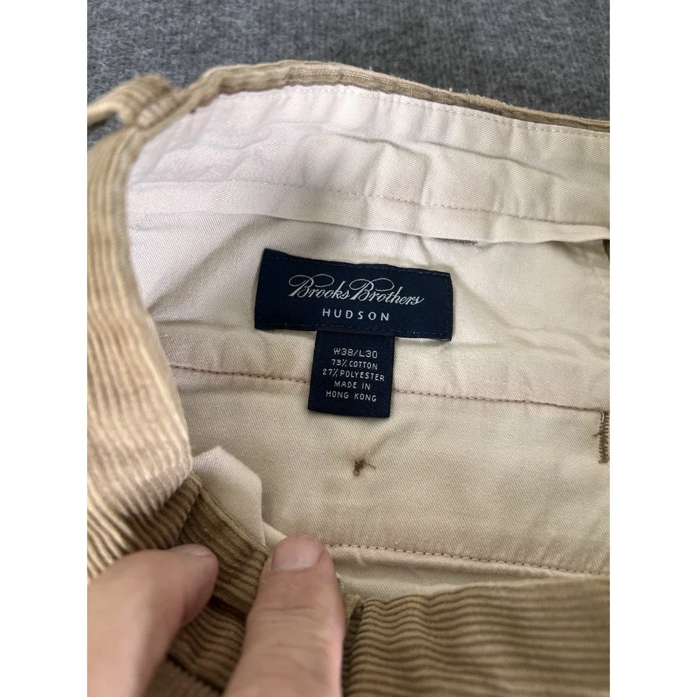 Brooks Brothers Madison Pants Mens 38 X 30 Corduroy Tan Straight - Picture 2 of 5